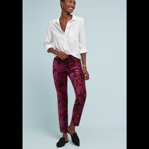 Anthropologie the essential slim velvet pant